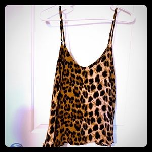 Slick leopard spaghetti strap